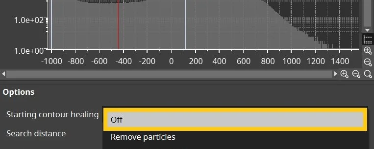 Healing options are disabled in the Surface determination dialog