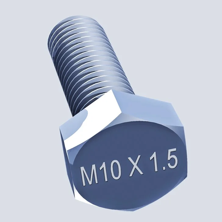 An M10x1.5 hex head screw