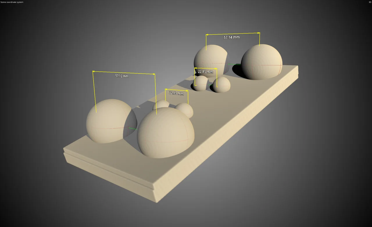 Calibration object with some measurements