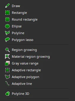 Range of segmentation tools in VGSTUDIO MAX