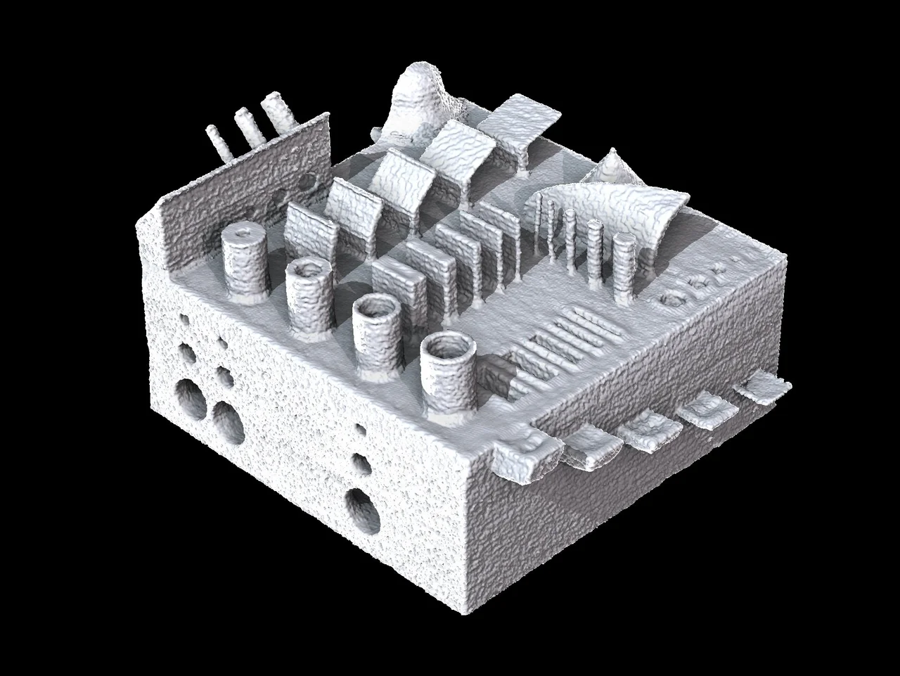 Printing Ti5553. The surface is rough, but most structures were printed